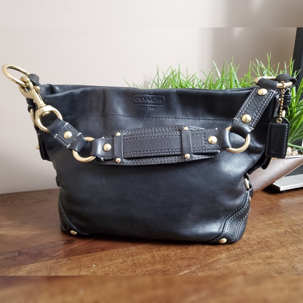 Coach Black Leather Carly Purse - 10615